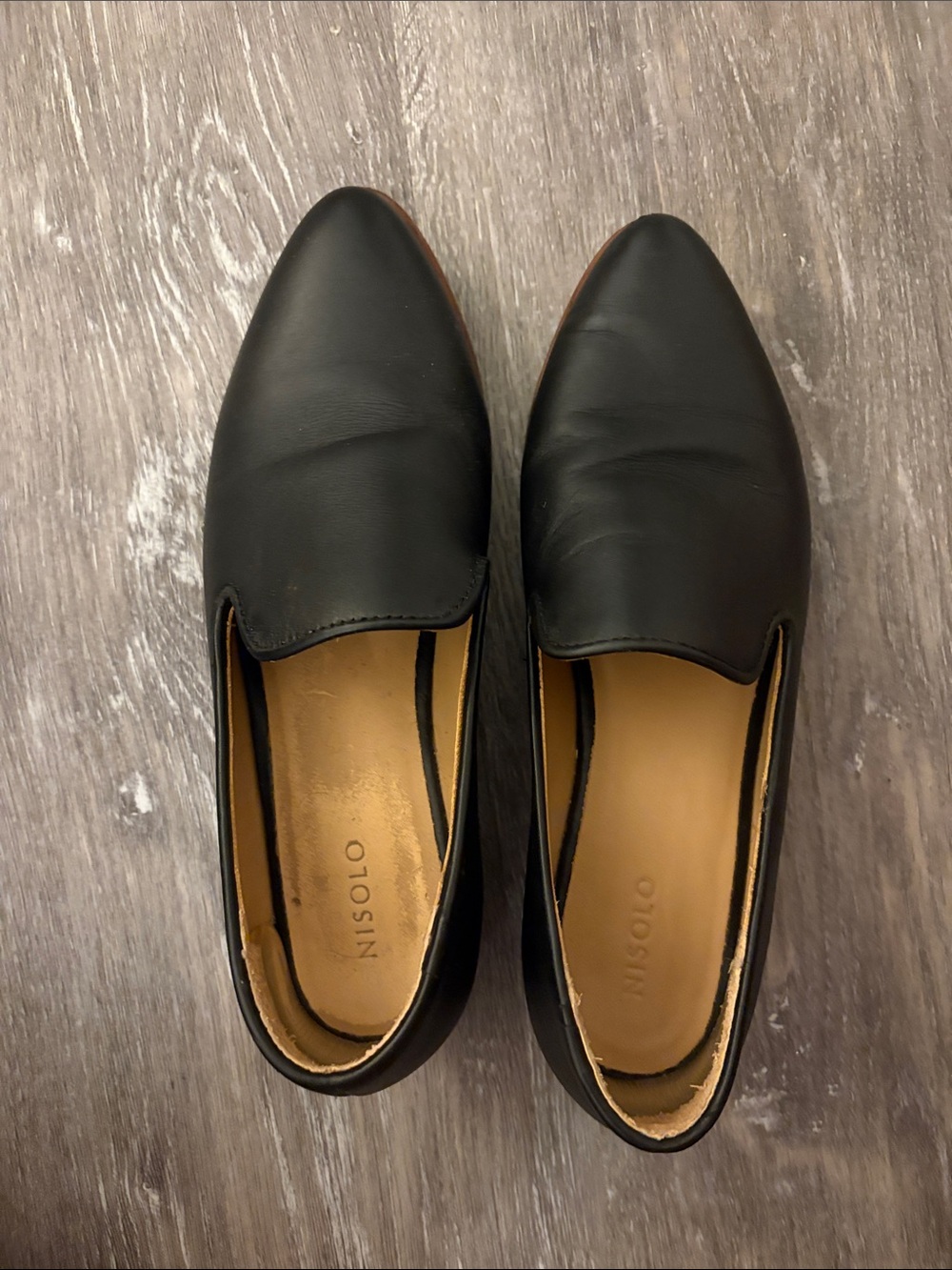 Nisolo Black Leather Slip-On Loafers